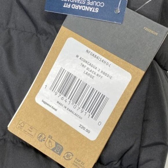 NEW THE NORTH FACE Mens Jacket Black  Aconcagua 3 Hoodie Full Zip - Picture 4 of 9